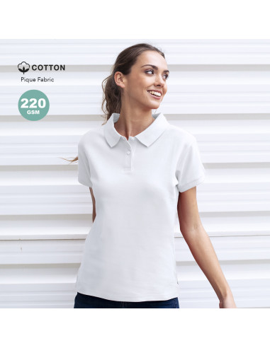 Polo Publicitarios Mujer, Blanco, Algodón, S-XXL.