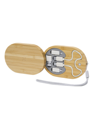 Cargador personalizado ECO 15W, estuche Bambú.