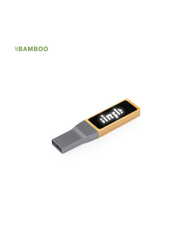 Memoria USB ECO en Bambú personalizada, 16GB.