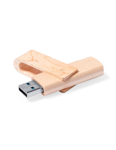 Memoria USB en Madera personalizada, 16GB, OTG.