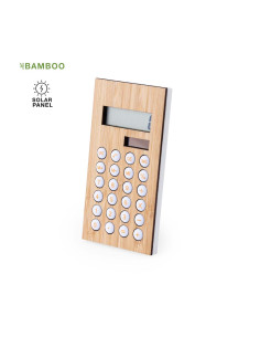 Calculadora ECO personalizada en bambú con energía solar...