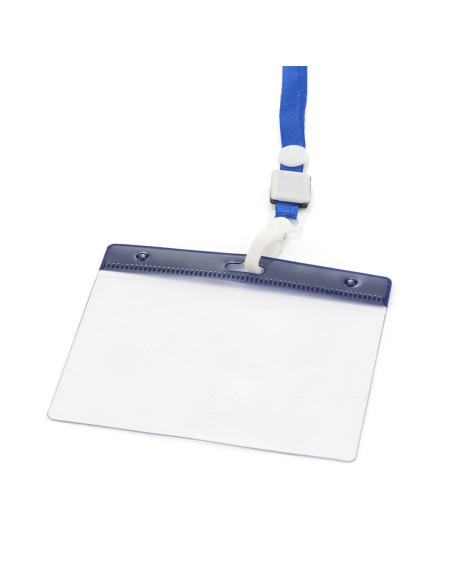 Lanyard personalizado con identificador y mosquetón.