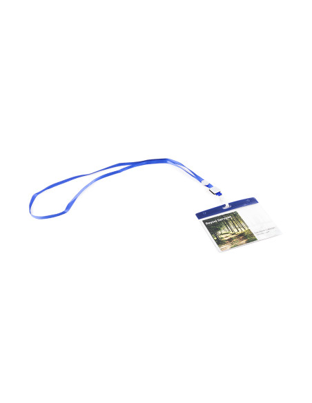 Lanyard personalizado con identificador y mosquetón.