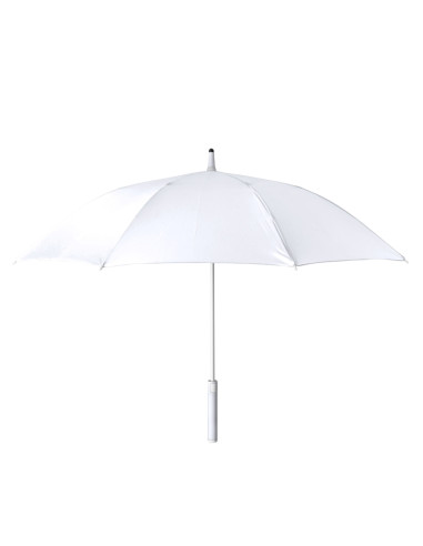 Paraguas publicitarios en RPET con apertura...