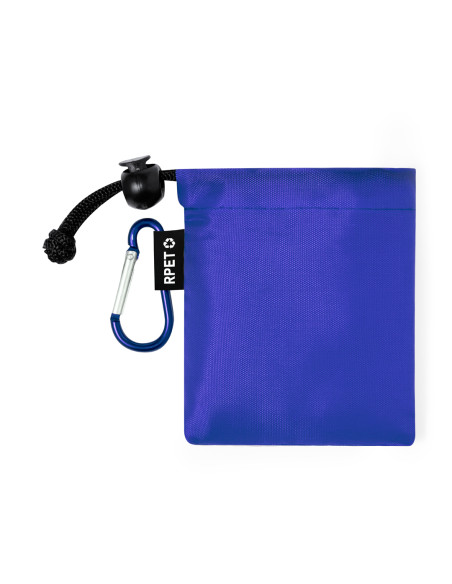 Poncho impermeable publicitario infantil en PE, funda RPET y mosquetón