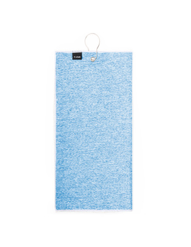 Toalla publicitaria RPET, golf, con mosquetón.