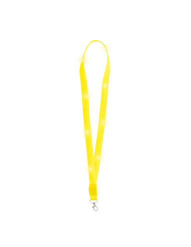 Lanyard personalizado con LED y gancho giratorio.