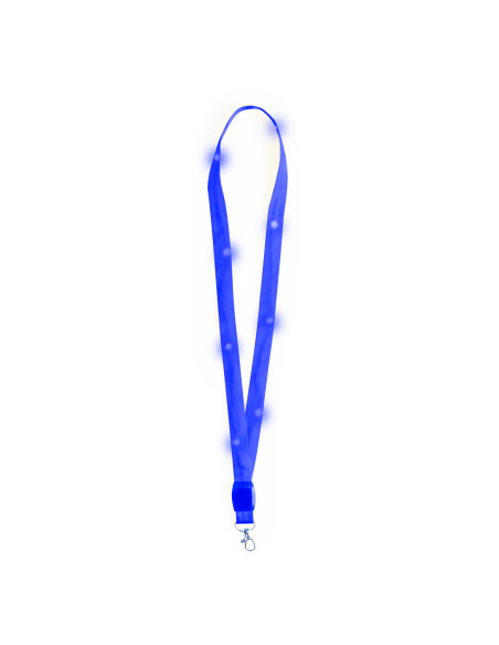 Lanyard personalizado con LED y gancho giratorio.