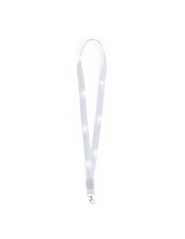 Lanyard personalizado con LED y gancho giratorio.