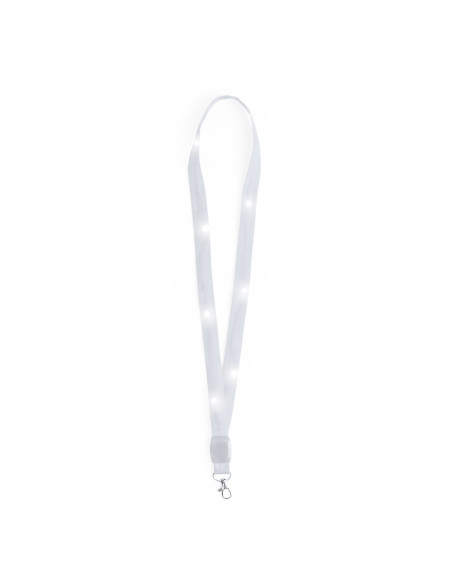 Lanyard personalizado con LED y gancho giratorio.