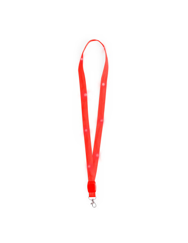 Lanyard personalizado con LED y gancho giratorio.