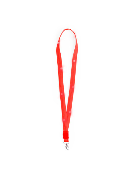Lanyard personalizado con LED y gancho giratorio.