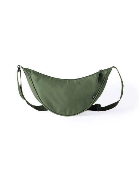 Riñonera publicitaria RPET con cremallera y doble tirador.