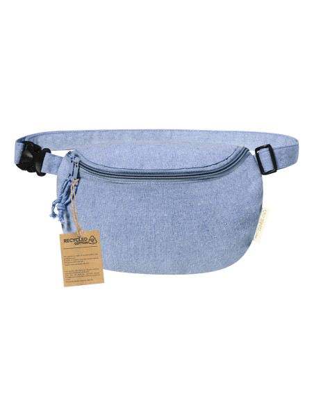 Riñonera en algodón reciclado personalizada con cremallera.