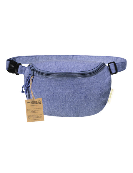 Riñonera en algodón reciclado personalizada con cremallera.