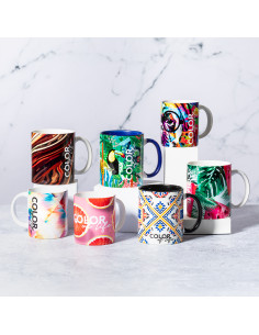 Taza Cerámica personalizable 350ml Exterior Blanco 2