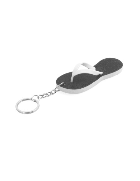 Llavero personalizable chancla bicolor en EVA, divertido diseño.