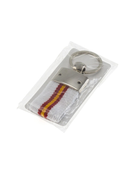 Llavero merchandising con bandera España y metal.
