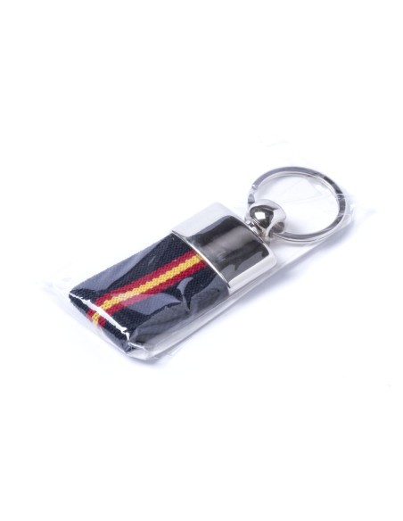 Llavero merchandising con bandera España y metal.