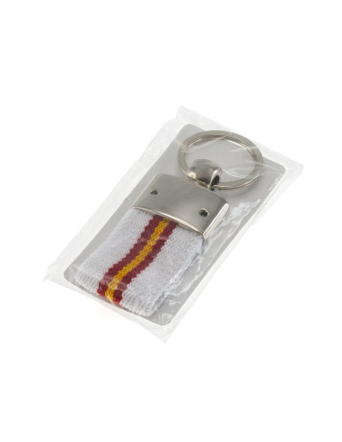 Llavero merchandising con bandera España y metal.