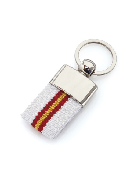 Llavero merchandising con bandera España y metal.