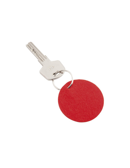 Llaveros personalizados muy baratos circulares de fieltro en colores.