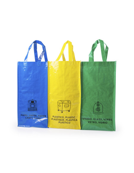 Set de 3 Bolsas de Reciclaje Personalizadas en PP-woven 125g/m2