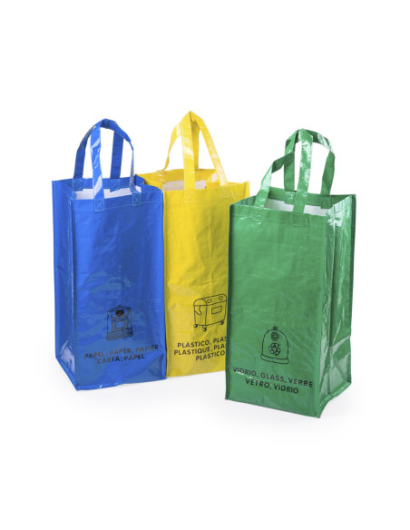 Set de 3 Bolsas de Reciclaje Personalizadas en PP-woven 125g/m2