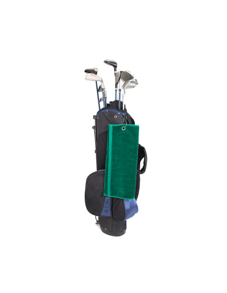 Toalla personalizada golf, algodón, argolla inox.