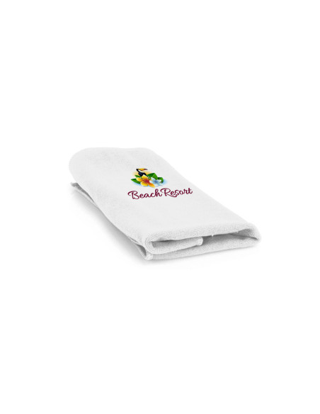 Toalla serigrafiada, 45x30 cm, microfibra, funda PVC.