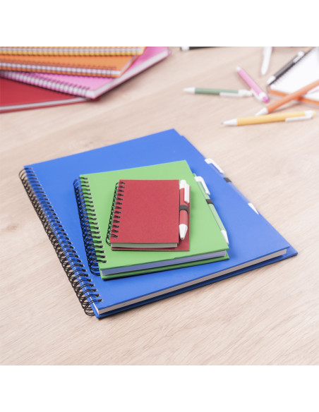 Libreta de Anillas Publicitaria , Cartón reciclado con Bolígrafo