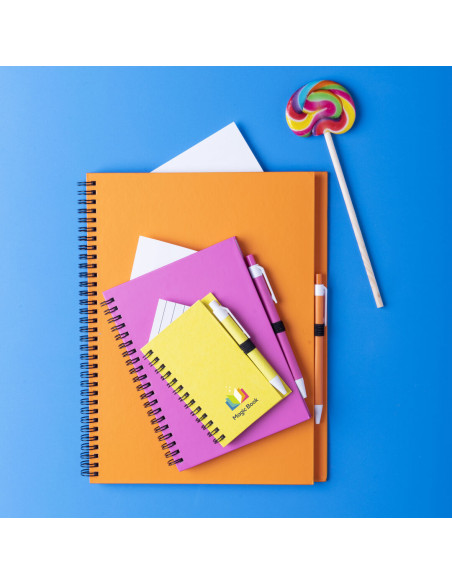 Libreta de Anillas Publicitaria , Cartón reciclado con Bolígrafo