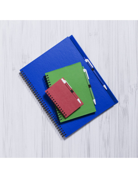 Libreta de Anillas Publicitaria , Cartón reciclado con Bolígrafo