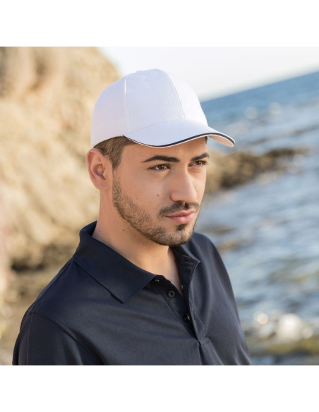 Gorra personalizada 6 paneles, 100% algodón peinado