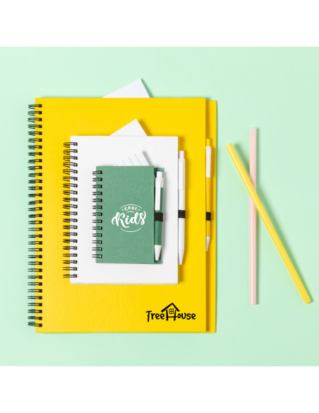 Libreta para Personalizar de Anillas, Cartón Reciclado con Bolígrafo