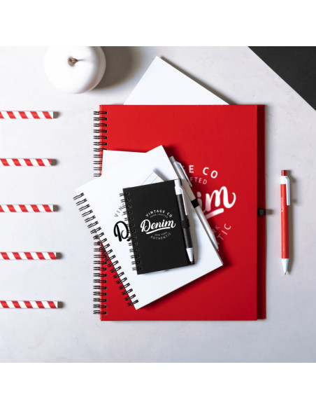 Libreta de Anillas Personalizada, Cartón Reciclado, Bolígrafo a juego