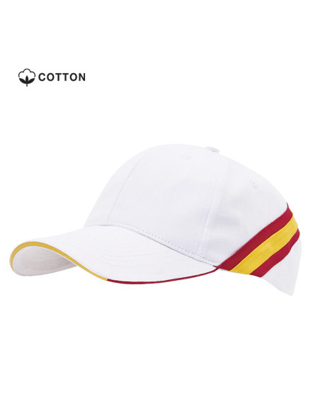 Gorra personalizada bandera España, 100% algodón peinado, 6 paneles